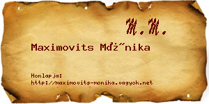 Maximovits Mónika névjegykártya